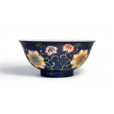 1464 A Pair of blue ground falancai bowls